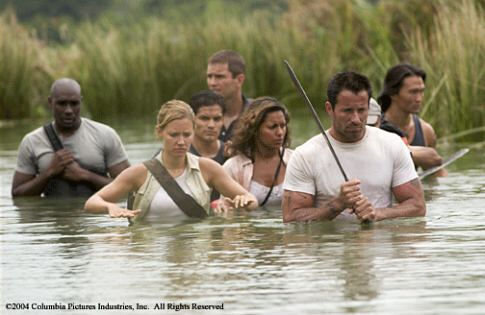 Still of Morris Chestnut, Nicholas Gonzalez, Matthew Marsden, Johnny Messner, Salli Richardson-Whitfield, KaDee Strickland and Karl Yune in Anacondas: The Hunt for the Blood Orchid (2004)