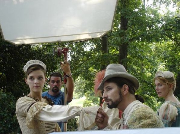 John Taylor (Ethan Marten) wooing Rev. Hunt's wife Elizabeth (Natalie Worth) in First Landing.