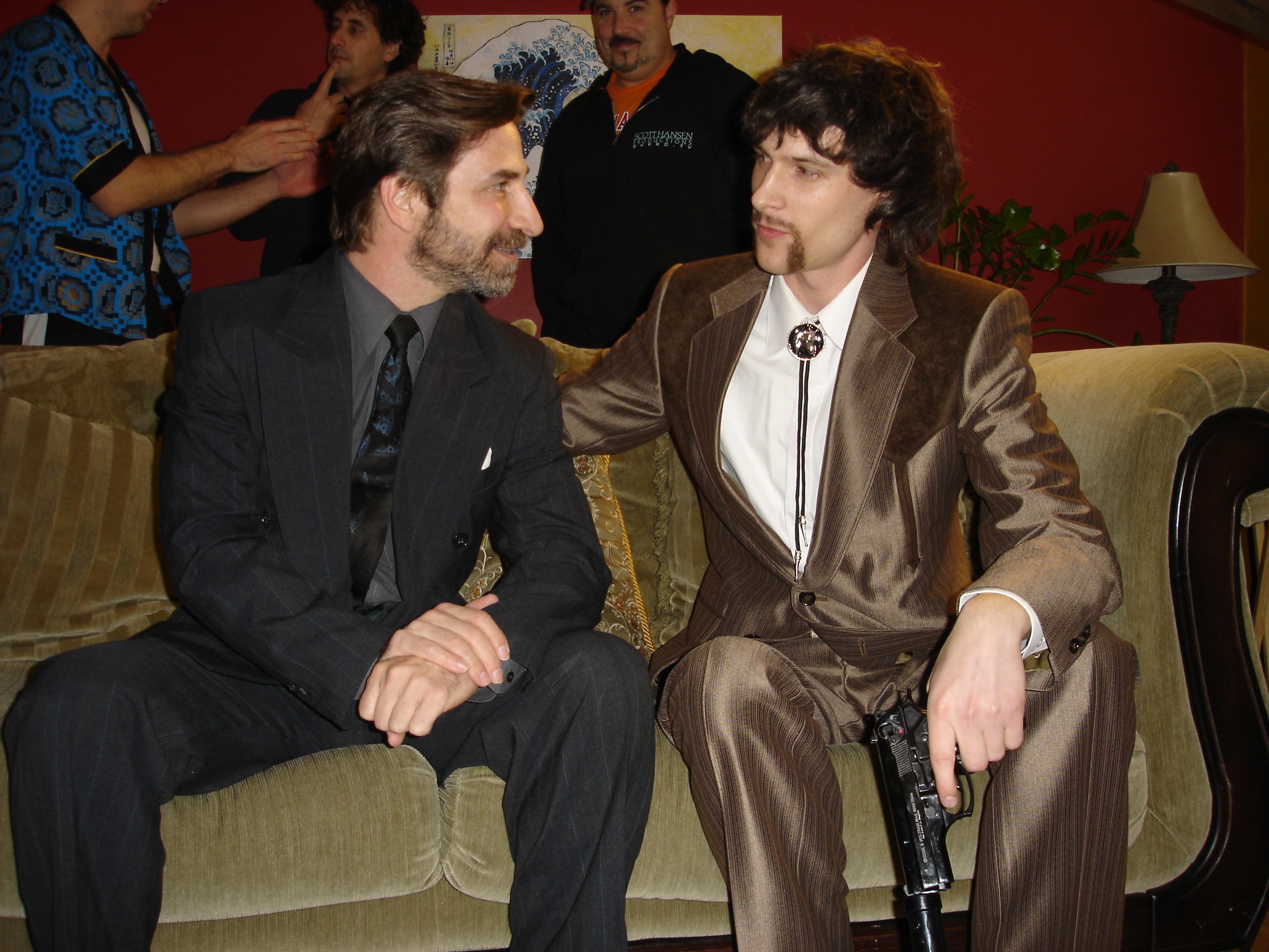 Mr. Lazarus (Ethan Marten) discussing a hit with Chaz (William Dresden). Chaz + Jones, 2010.