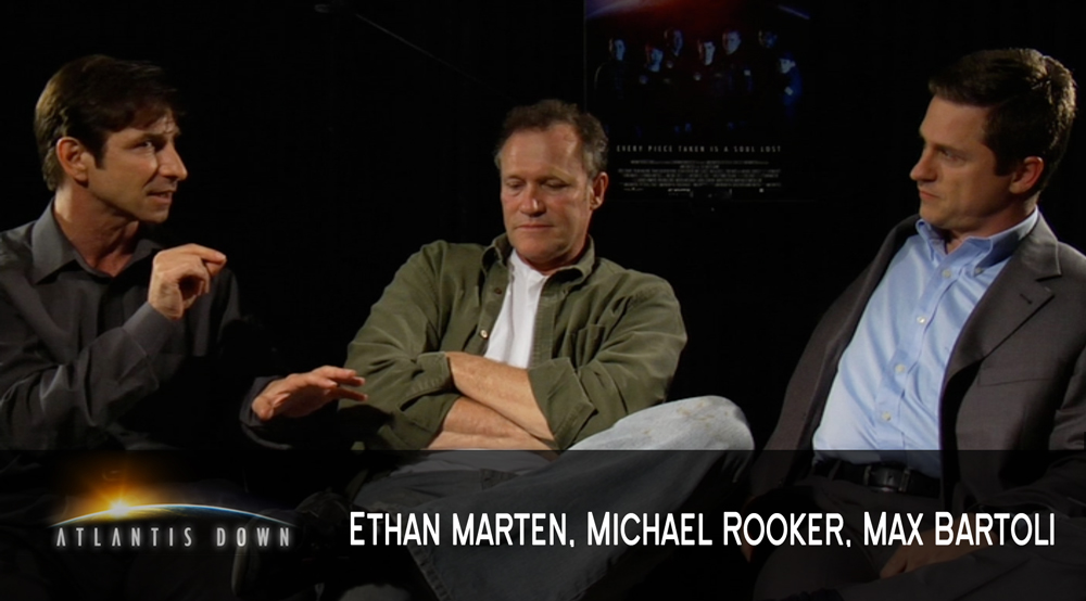Actor/Producer Ethan Marten, Actor Michael Rooker, and Director Max Bartoli. BTS, 