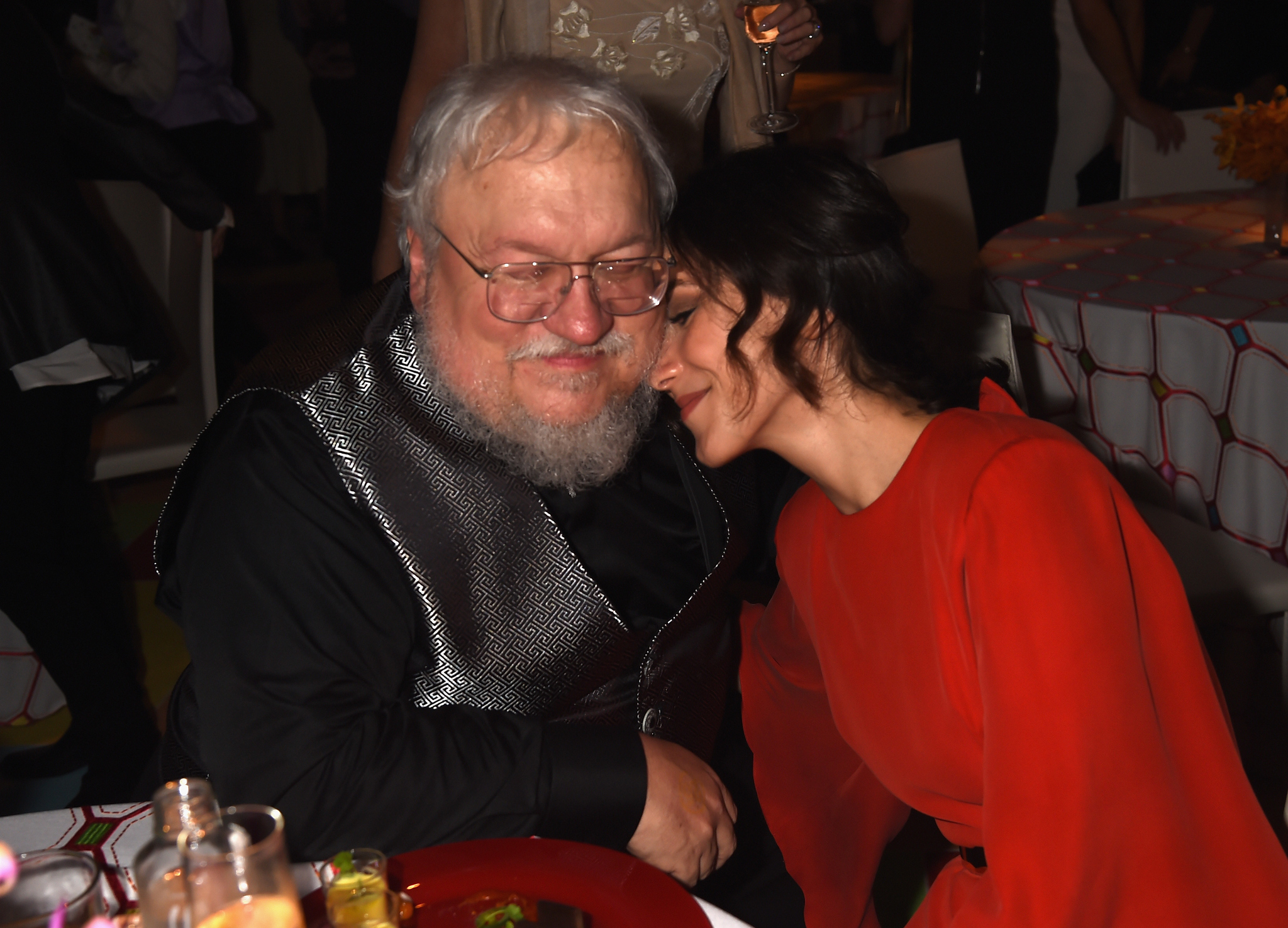 George R.R. Martin and Sibel Kekilli at event of The 66th Primetime Emmy Awards (2014)