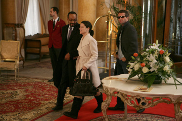 Still of Neve Campbell, Jesse L. Martin and James Purefoy in The Philanthropist (2009)