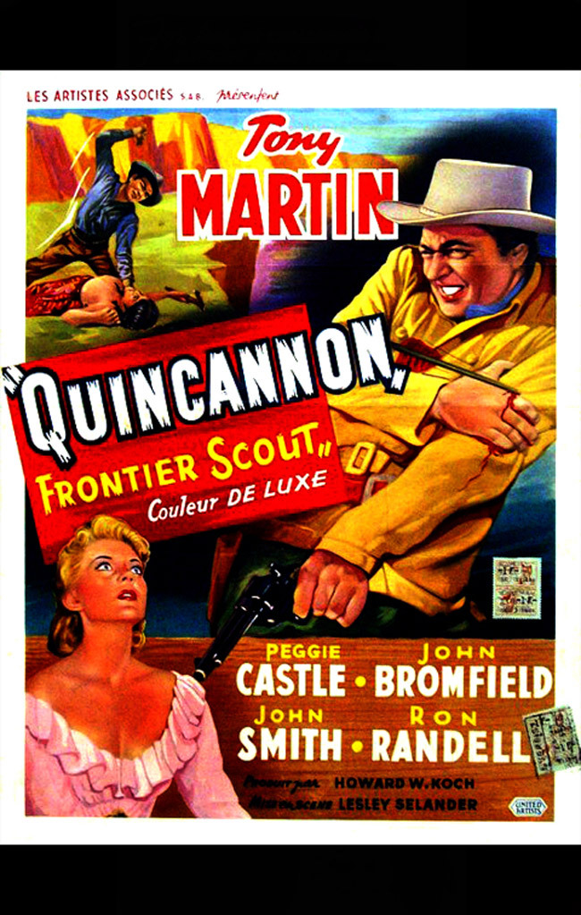 Peggie Castle and Tony Martin in Quincannon, Frontier Scout (1956)