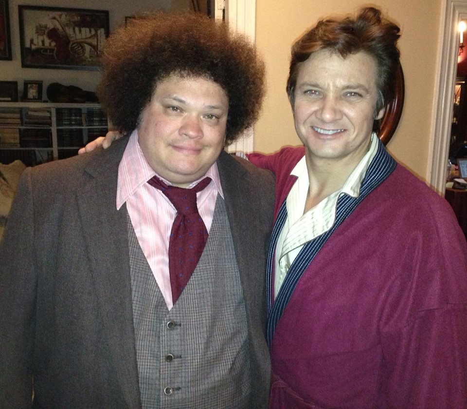With Jeremy Renner on the set of 