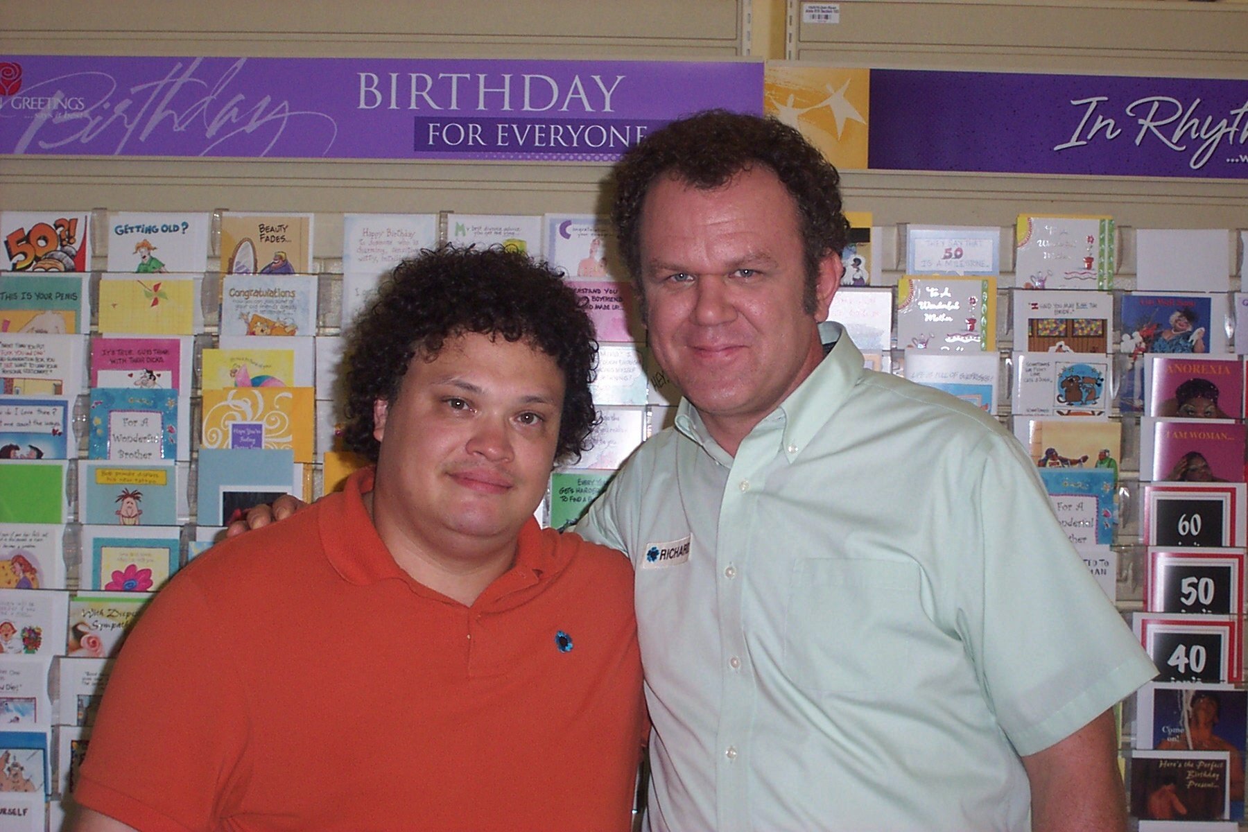 Adrian Martinez and Oscar nominee John C. Reilly on the set of THE PROMOTION.