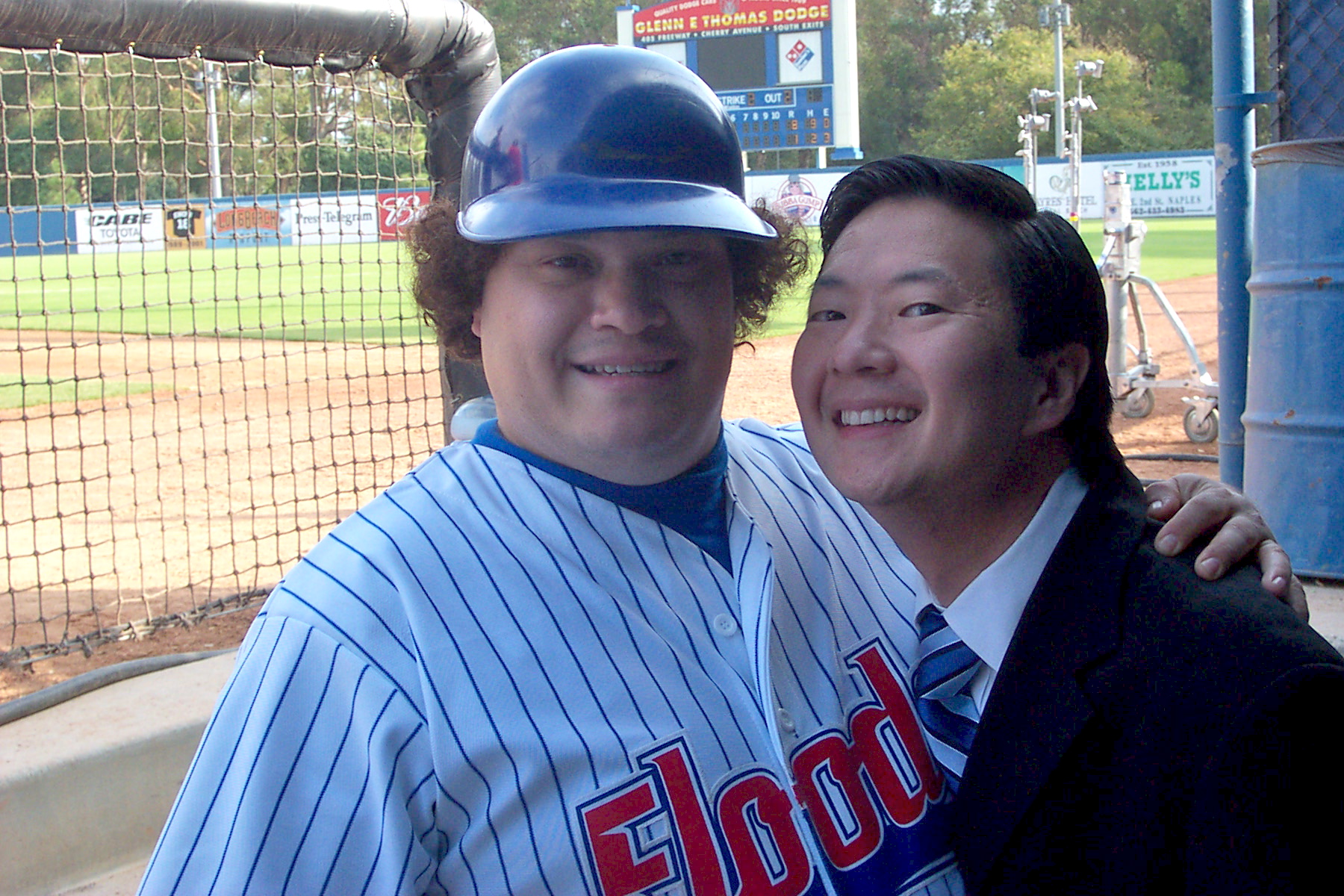 With Dr. Ken Jeong, on the set of Jon Stewart's THREE STRIKES