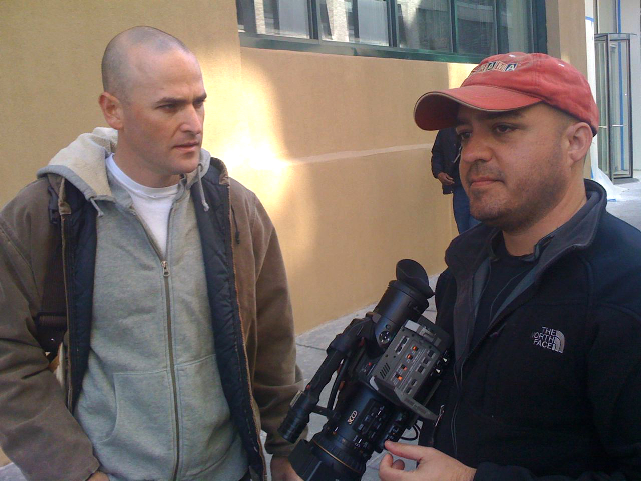 Christopher Martini (Director), discussing a shot with John Rotan (Cinematographer), on the set of 