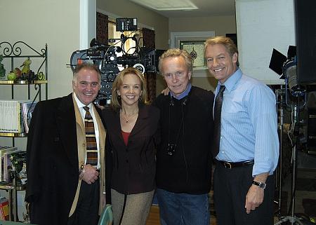 With Linda Purl, Doug Jackson & Perry King on the set of 