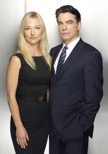 Still of Peter Gallagher and Kari Matchett in Covert Affairs (2010)