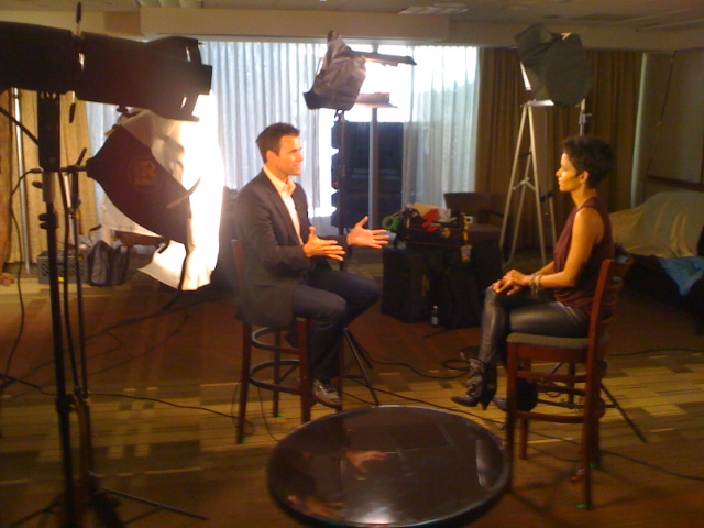 Interviewing Halle Berry for Good Morning America 2012