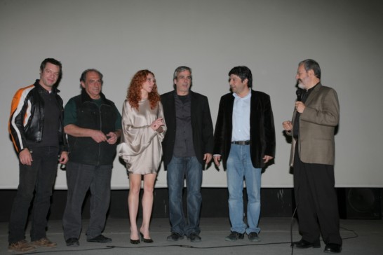 Panorama festival Athens with the actors of Guilt. Yiannis Tsortekis, Arto Apartian (+), Evelina Papoulia, Nikos Arvanitis.