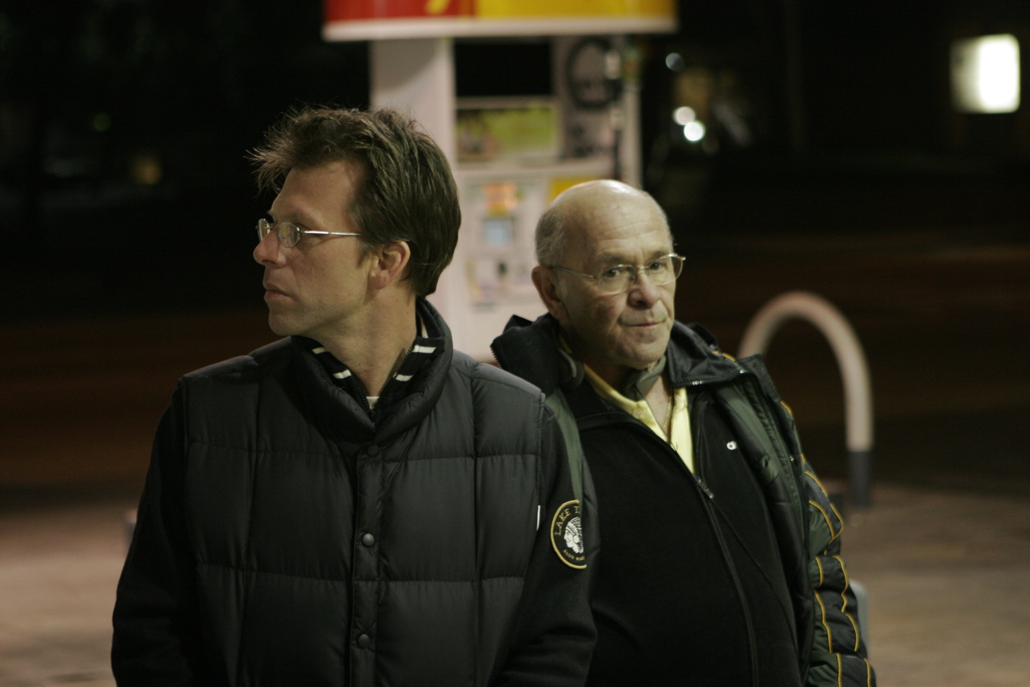 Bill McAdams Jr and Frank Yablans on set of Lure.