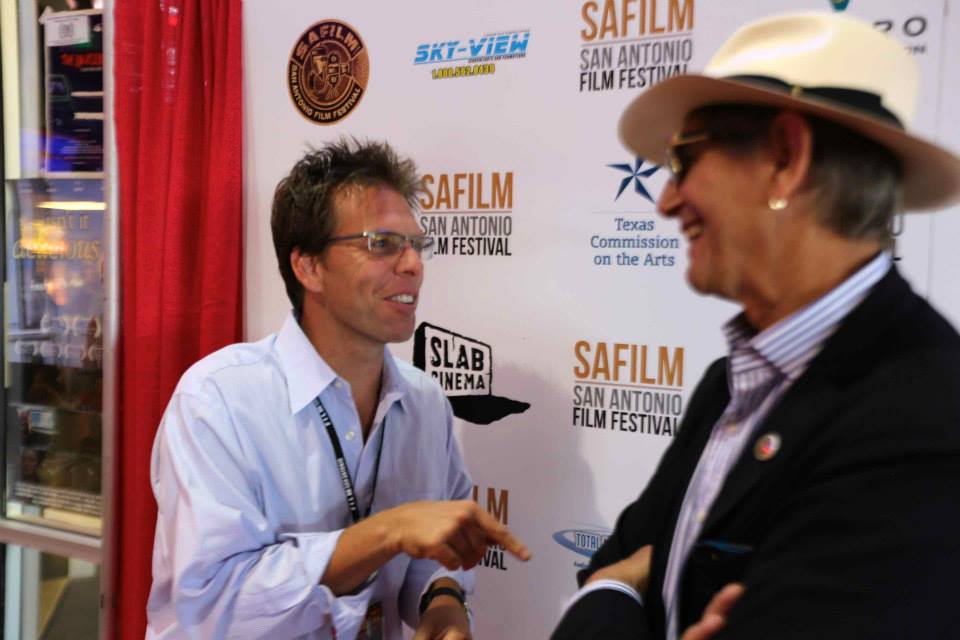 Bill McAdams Jr and Peter Coyote on red carpet at SAFILM for screening of Jose Canseco: The Truth Hurts.