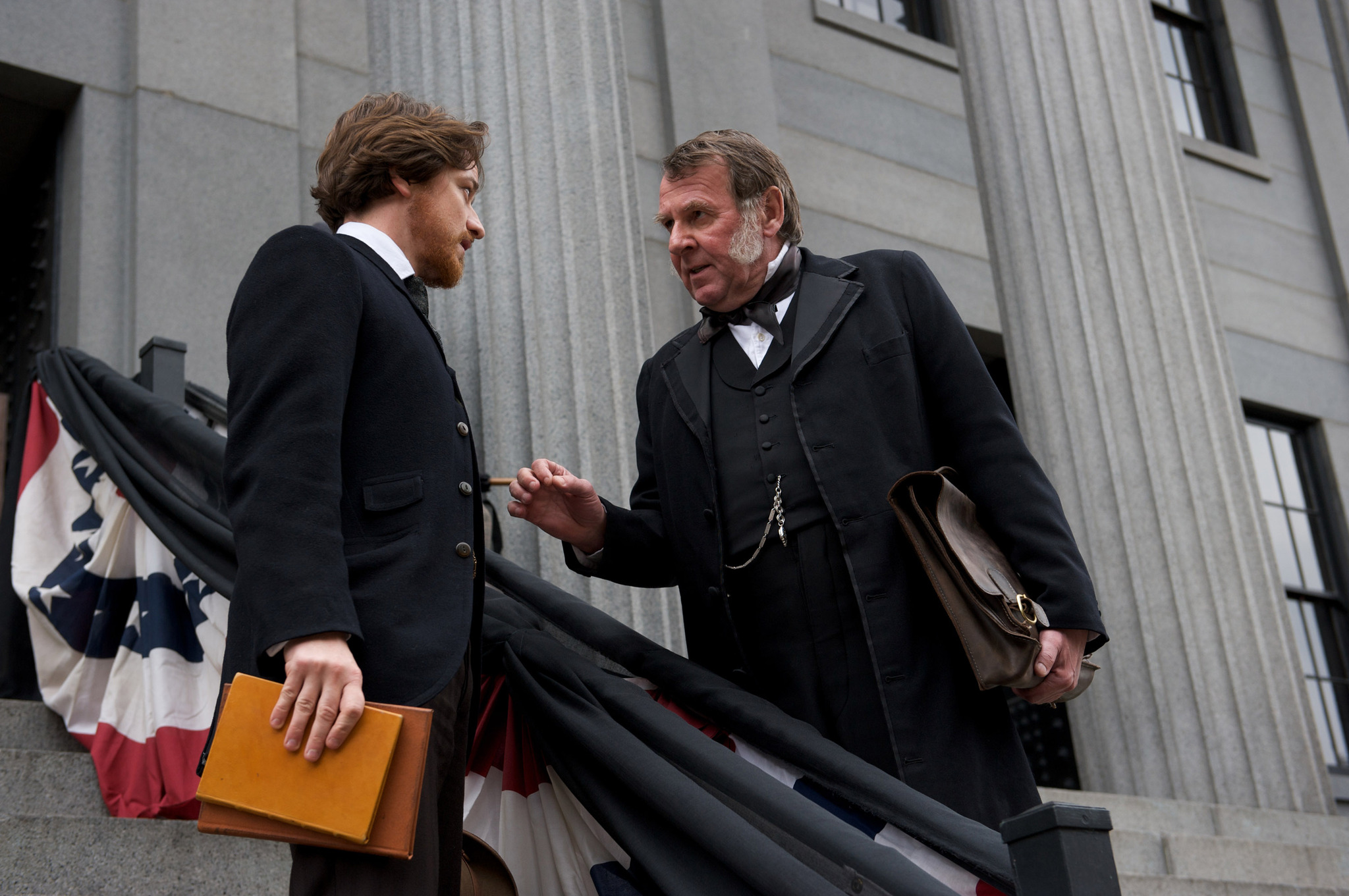 Still of James McAvoy and Tom Wilkinson in The Conspirator (2010)