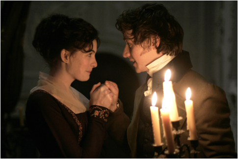 Still of Anne Hathaway and James McAvoy in Becoming Jane (2007)