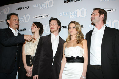 Tom Hanks, Rebecca Hall, James McAvoy, Tom Vaughan and Alice Eve at event of Starter for 10 (2006)
