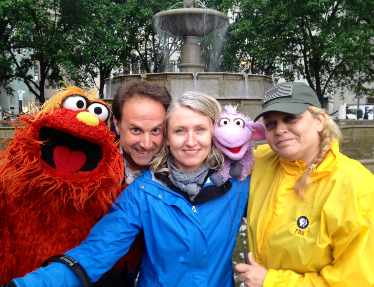 With Murray Monster, Joey Mazzarino, Ovajita and Carmen Osbahr. On location for Sesame Street 