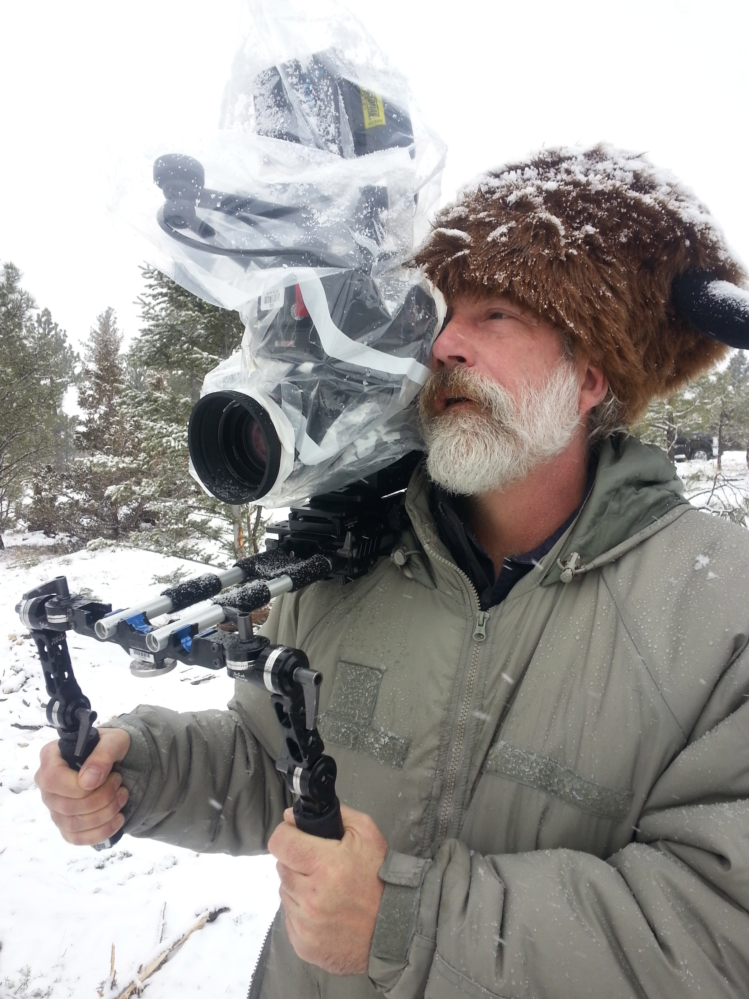 Pretending to know how to use a camera in South Dakota on a Nat Geo shoot.