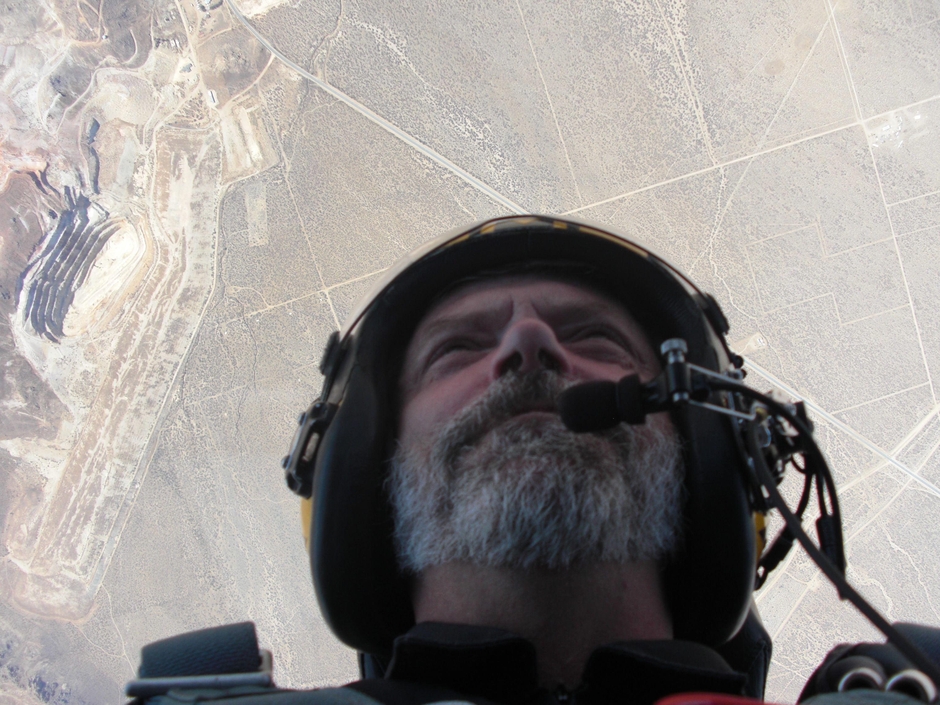 Flying a loop in a Mig over the California desert.