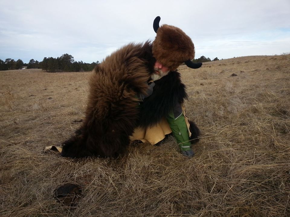 Preparing to sneak up on a large herd of Bison. It worked.