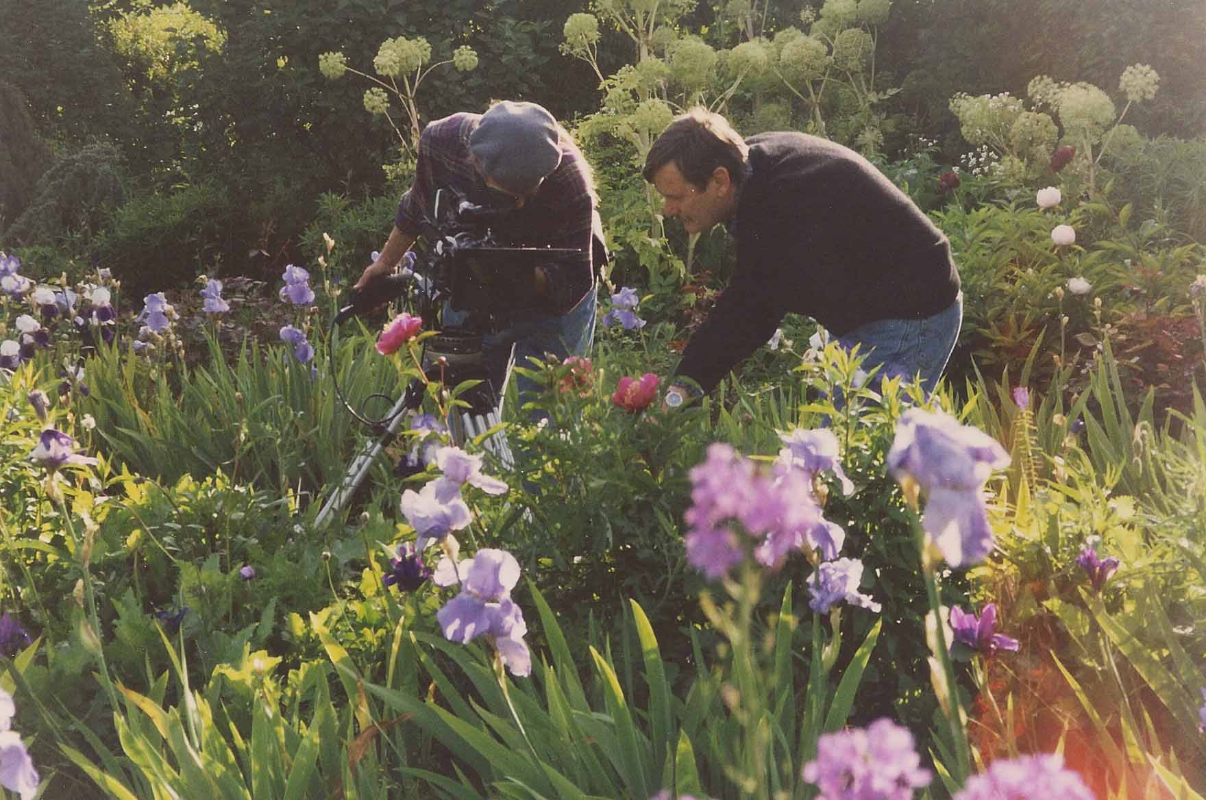 Filming in Monet's garden with Gary Eckert for 