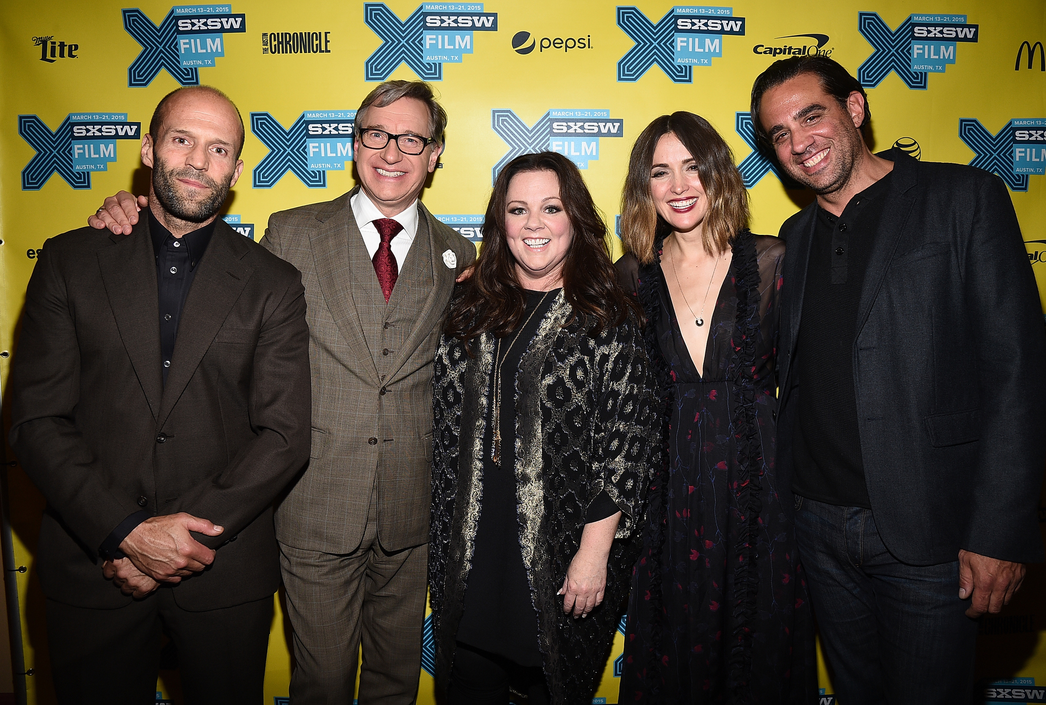 Jason Statham, Paul Feig, Rose Byrne, Bobby Cannavale and Melissa McCarthy at event of Ji - snipe (2015)