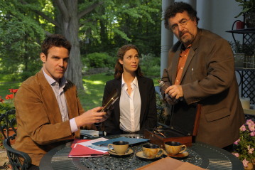 Still of Saul Rubinek, Eddie McClintock and Joanne Kelly in Warehouse 13 (2009)