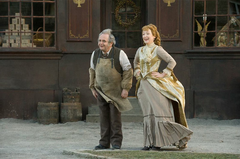 Still of Lesley Manville and Sylvester McCoy in The Christmas Candle (2013)