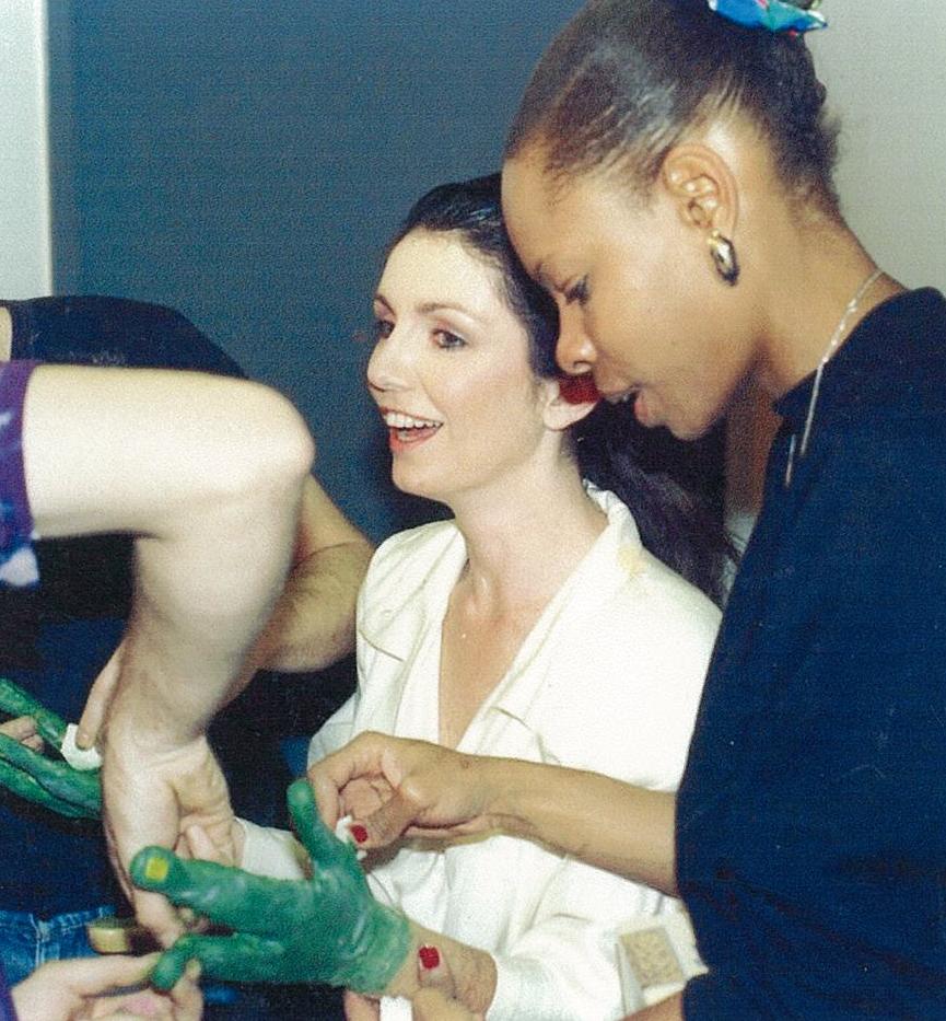Cat'Ania McCoy Key Makeup Artist for Star People an NBC TV Series. She along with other makeup effects artist apply prosthetic hand and makeup for the metamorphosis of female alien.