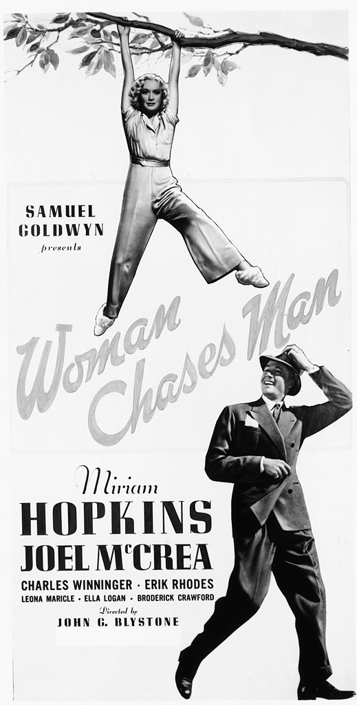 Miriam Hopkins and Joel McCrea in Woman Chases Man (1937)