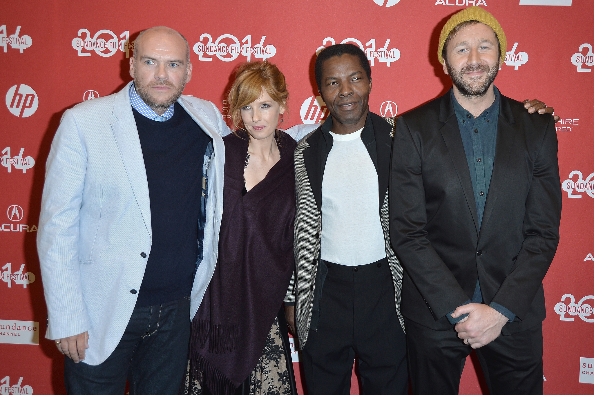 Isaach De Bankolé, John Michael McDonagh, Kelly Reilly and Chris O'Dowd at event of Golgota (2014)