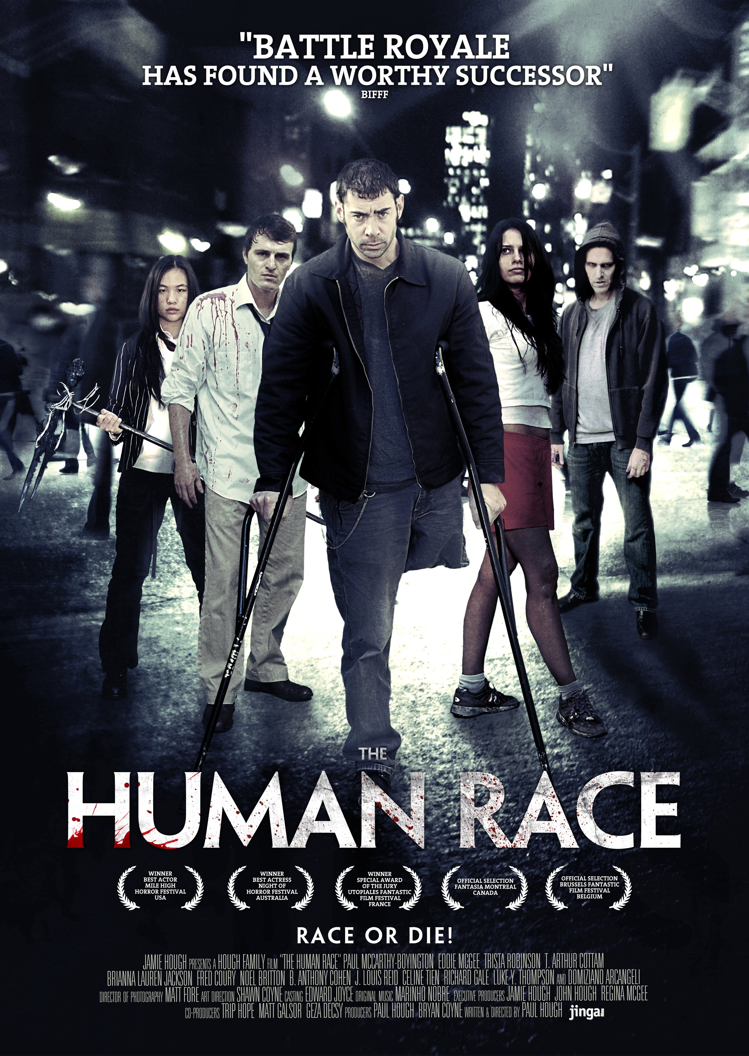 Paul McCarthy-Boyington, Richard Gale, Eddie McGee, Celine Tien and Trista Robinson in The Human Race (2013)