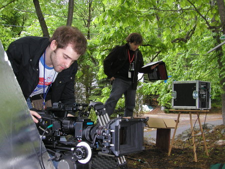 Michael McGruther and Tim Nuttall on the set of BLOOD SON