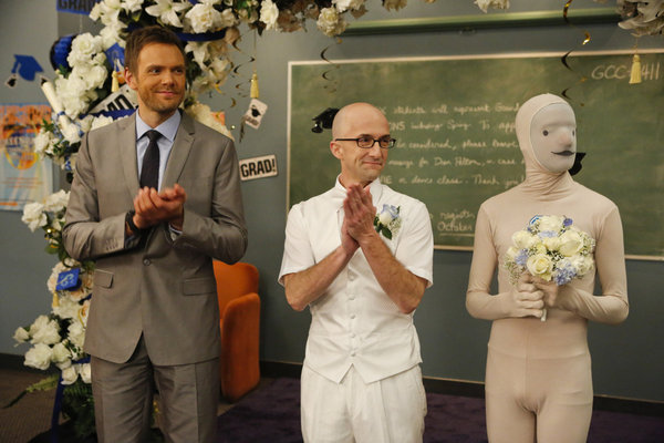 Still of Joel McHale and Jim Rash in Community (2009)