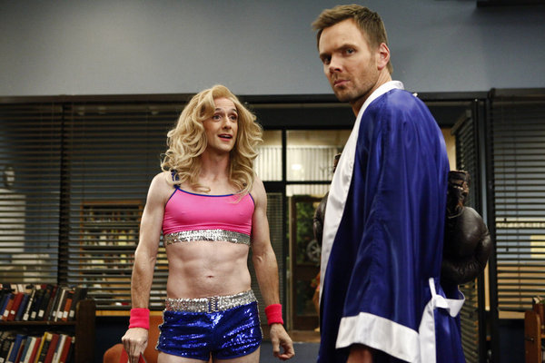 Still of Joel McHale and Jim Rash in Community (2009)