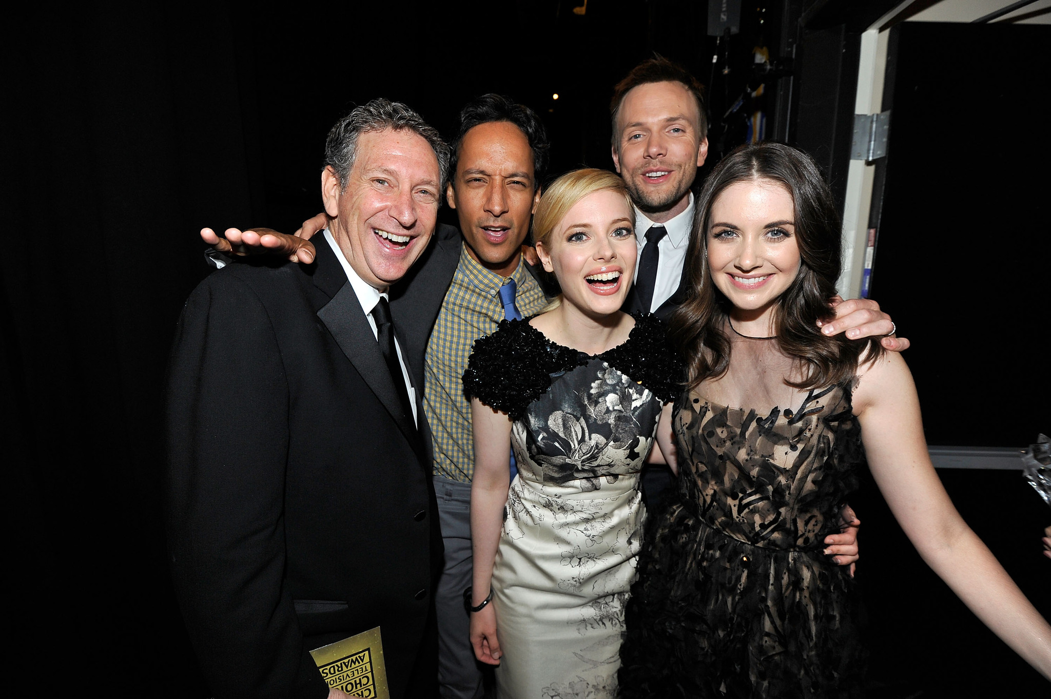 Russ Krasnoff, Joel McHale, Alison Brie, Gillian Jacobs and Danny Pudi at event of Community (2009)