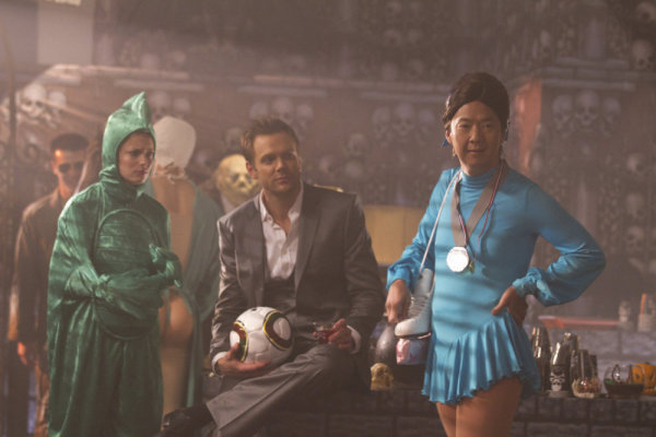 Still of Ken Jeong, Joel McHale and Gillian Jacobs in Community (2009)