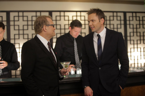 Still of Drew Carey and Joel McHale in Community (2009)