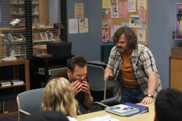 Still of Jack Black and Joel McHale in Community (2009)