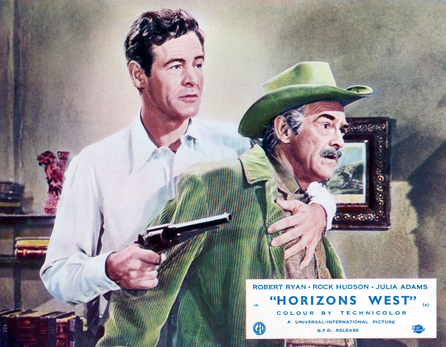 Still of Rock Hudson and John McIntire in Horizons West (1952)