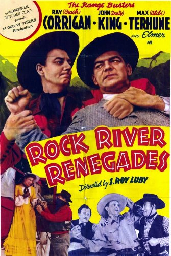 Ray Corrigan, Richard Cramer, Weldon Heyburn, John 'Dusty' King, Carl Mathews and Christine McIntyre in Rock River Renegades (1942)