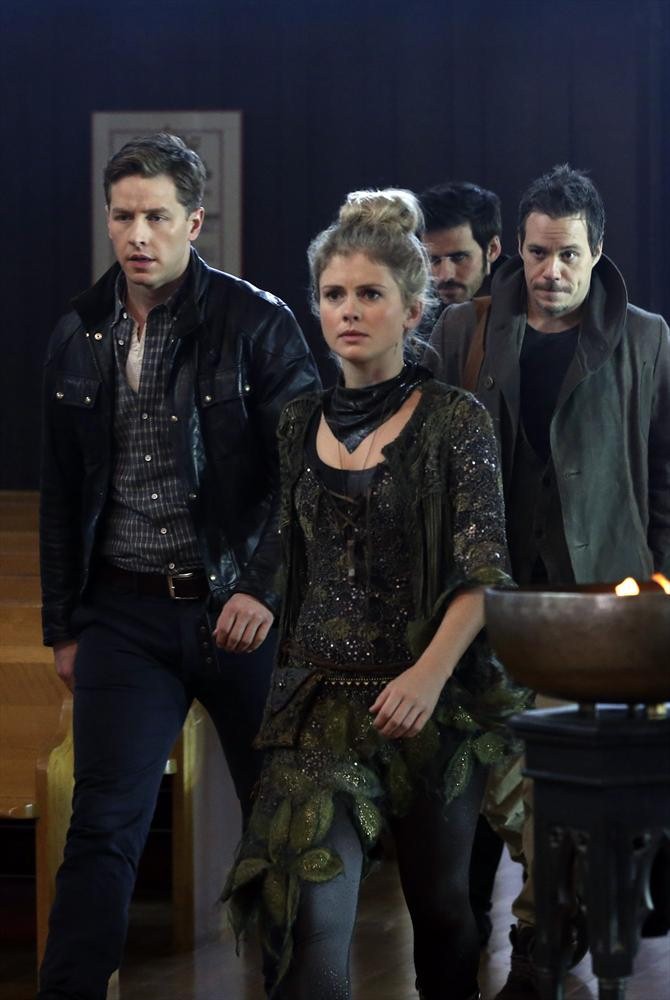 Still of Rose McIver, Colin O'Donoghue, Michael Raymond-James and Josh Dallas in Once Upon a Time (2011)