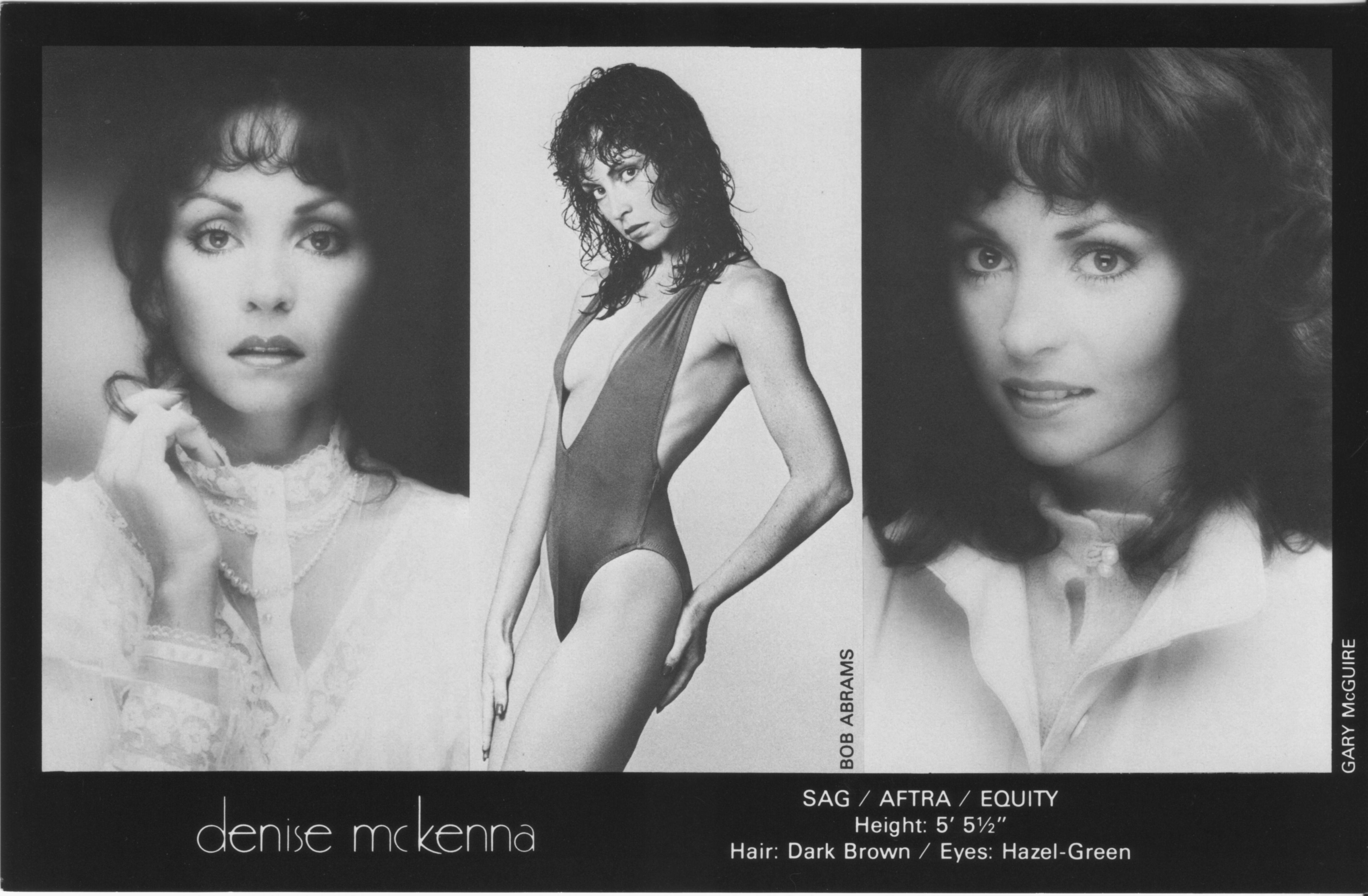 Back: Actress/Dancer Zed Card (1981)