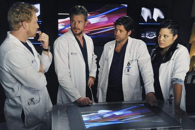 Still of Patrick Dempsey, Eric Dane, Kevin McKidd and Sara Ramirez in Grei anatomija (2005)