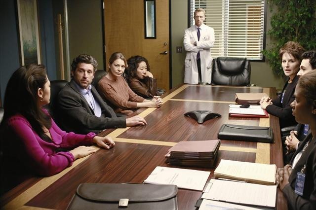 Still of Patrick Dempsey, Meeghan Holaway, Kevin McKidd, Sandra Oh, Ellen Pompeo and Sara Ramirez in Grei anatomija (2005)