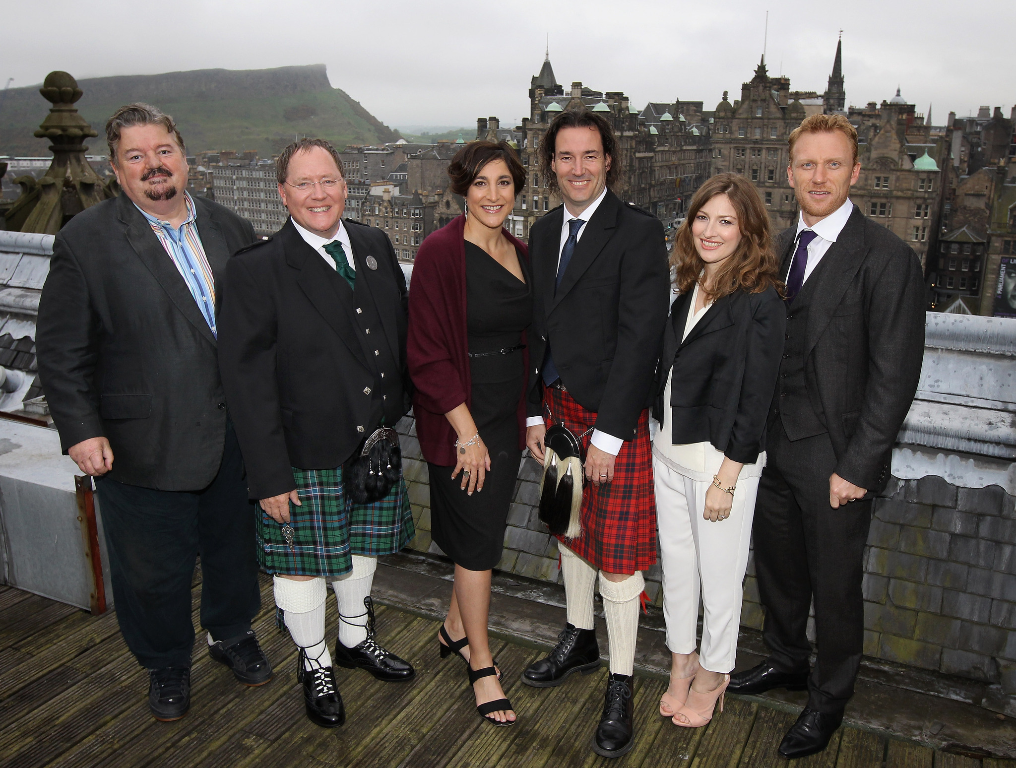 Robbie Coltrane, John Lasseter, Kelly Macdonald, Kevin McKidd and Katherine Sarafian at event of Karaliska drasa (2012)