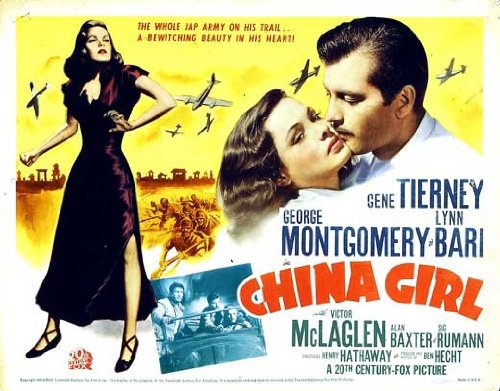 Gene Tierney, Victor McLaglen and George Montgomery in China Girl (1942)