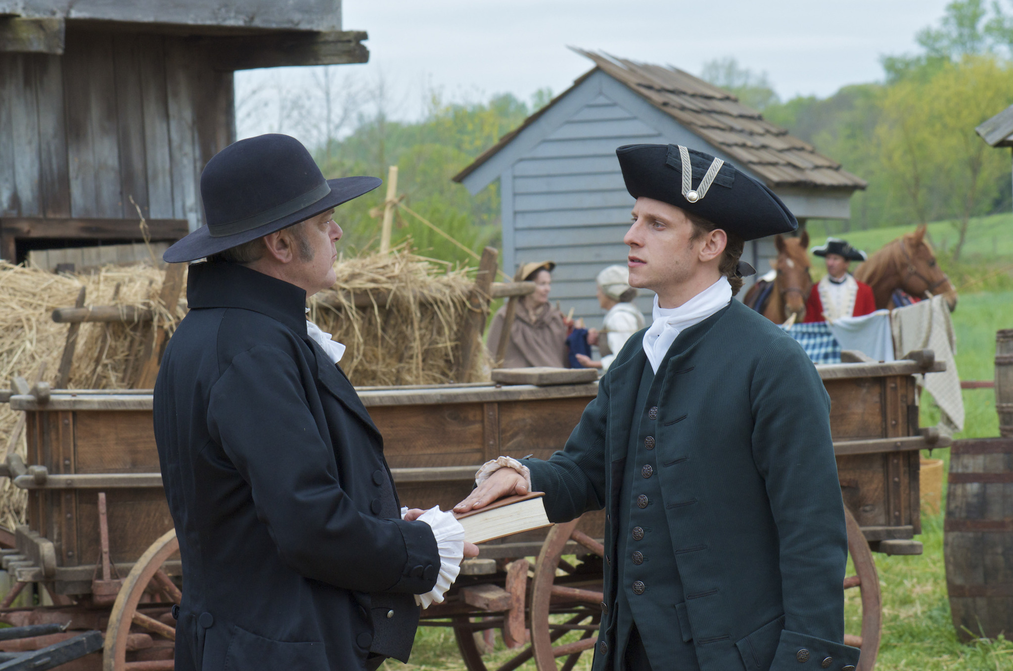 Still of Jamie Bell and Kevin McNally in TURN (2014)