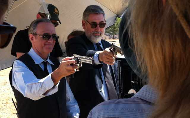 Director of Photography Ron McPherson on set shooting John Landis & Joe Dante