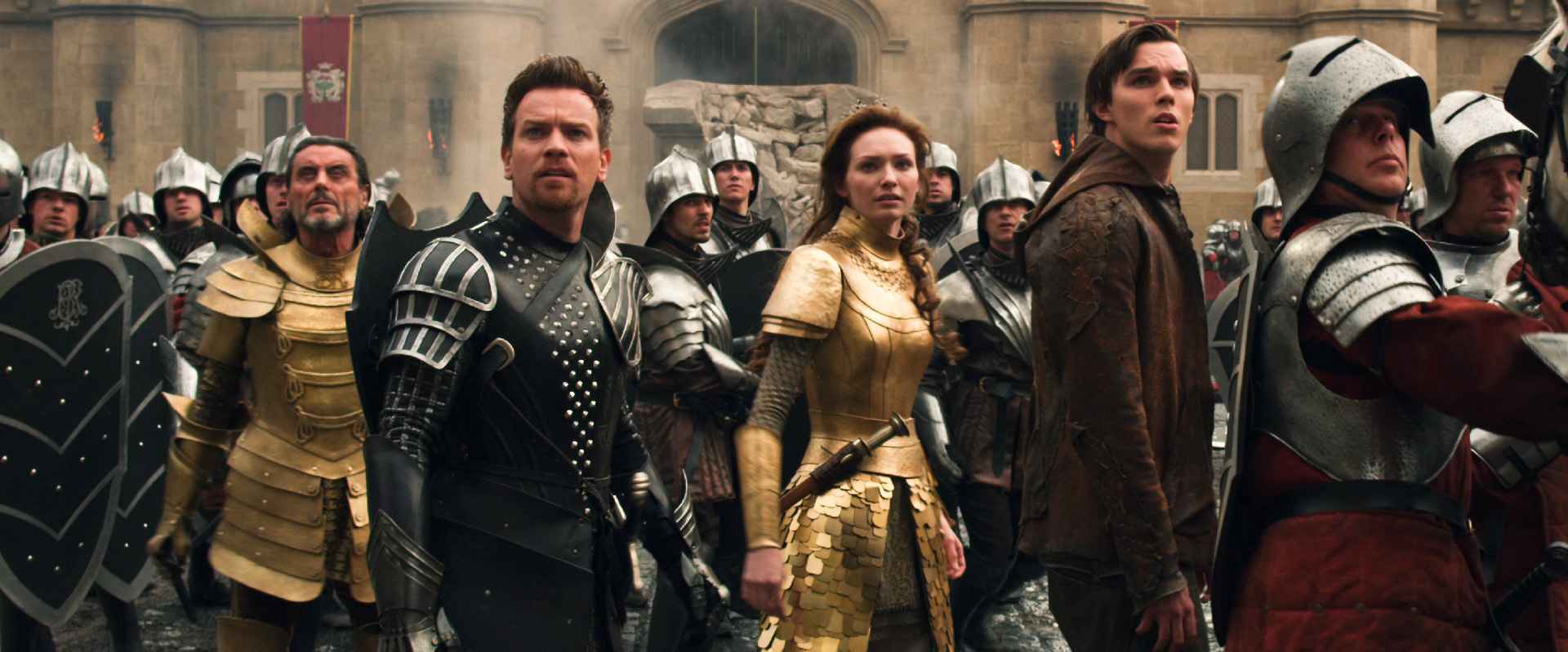 Still of Ewan McGregor, Nicholas Hoult, Ian McShane and Eleanor Tomlinson in Dzekas milzinu nugaletojas (2013)